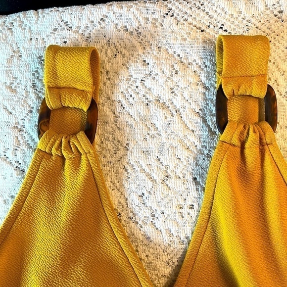 honey Yellow Crisscross Dress with Back Tie - Picture 7 of 9